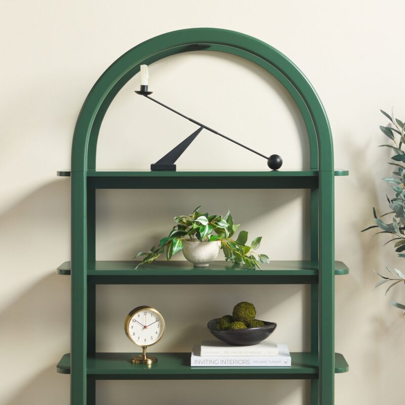 Zoey Modern Arched Wood Storage Bookcase - Image 9