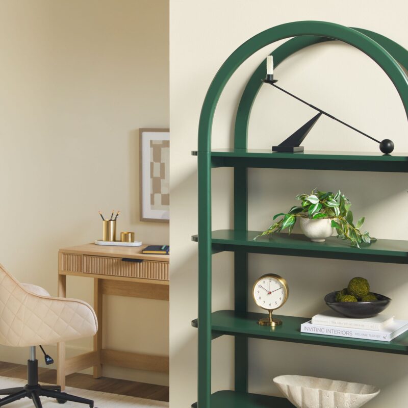 Zoey Modern Arched Wood Storage Bookcase - Image 8