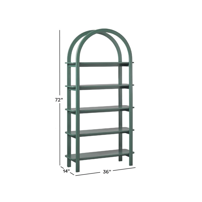 Zoey Modern Arched Wood Storage Bookcase - Image 11