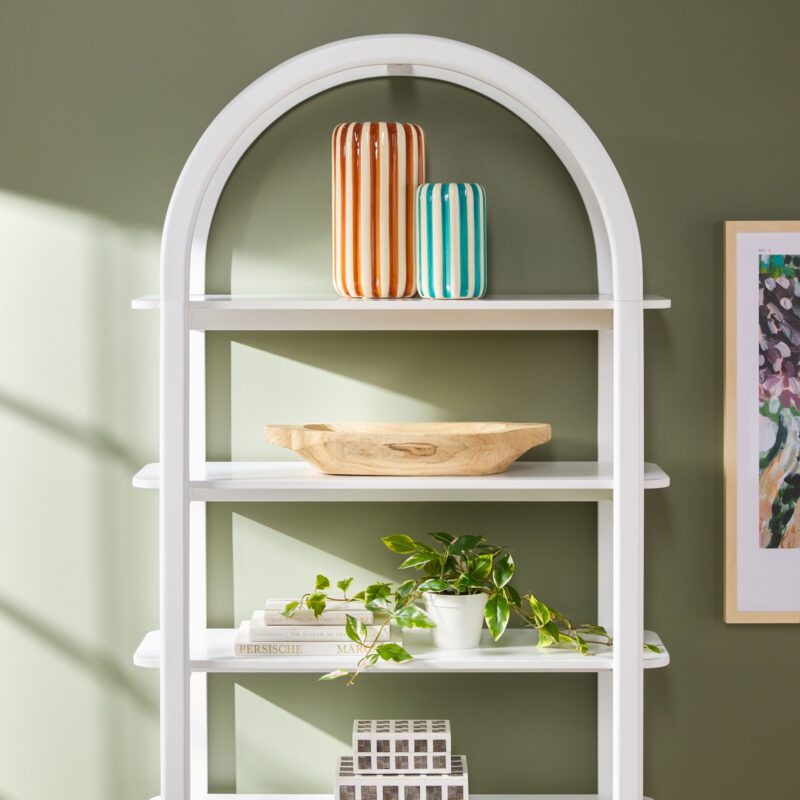 Zoey Modern Arched Wood Storage Bookcase - Image 21