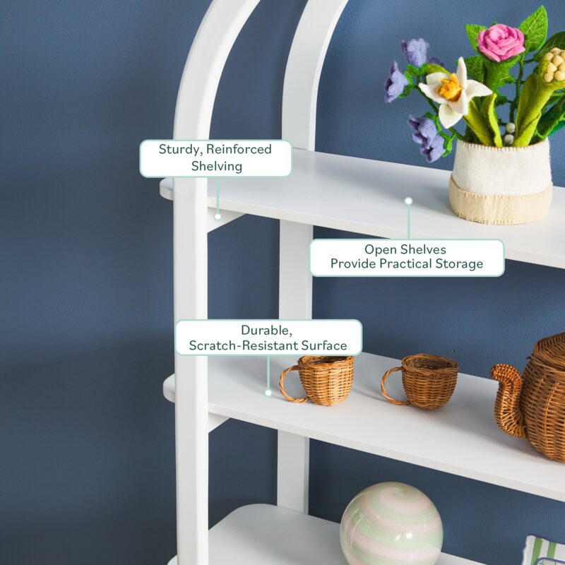 Zoey Modern Arched Wood Storage Bookcase - Image 20