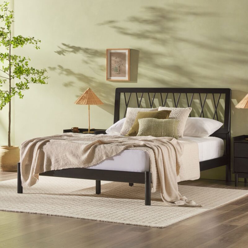 Cama X Spindle Mid-Century Modern Solid Wood Bed - Image 18