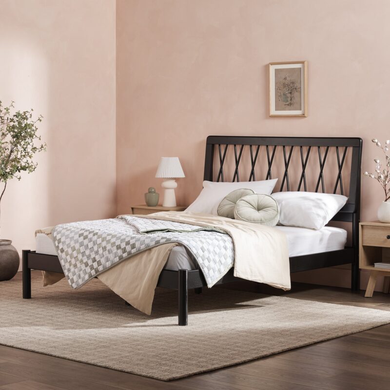 Cama X Spindle Mid-Century Modern Solid Wood Bed - Image 7