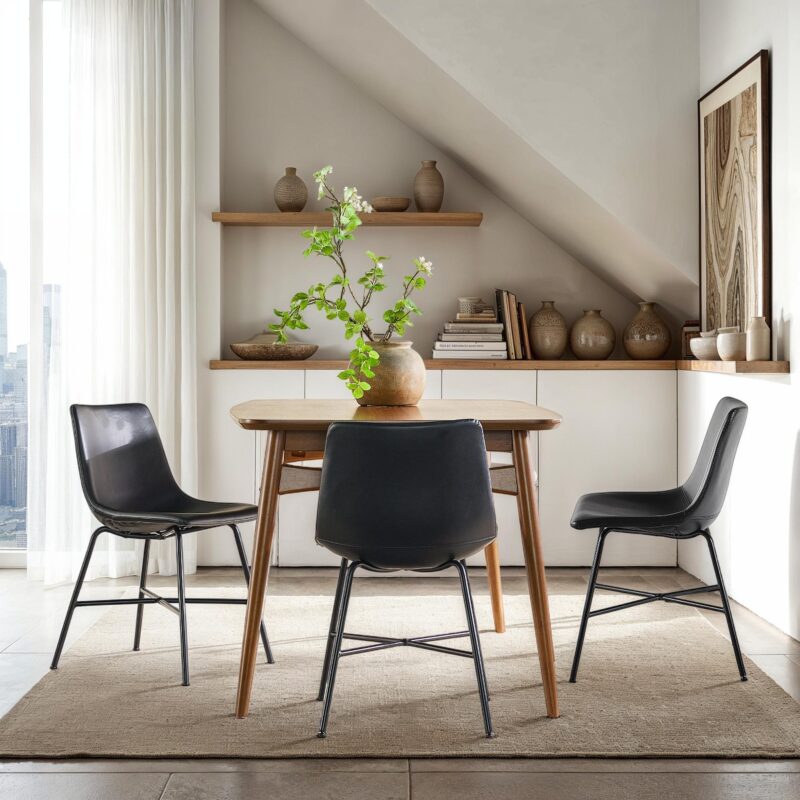 Xuma Urban Industrial Faux Leather Seating Collection (Dining Chair or Counter Stool), Set of 2 - Image 7