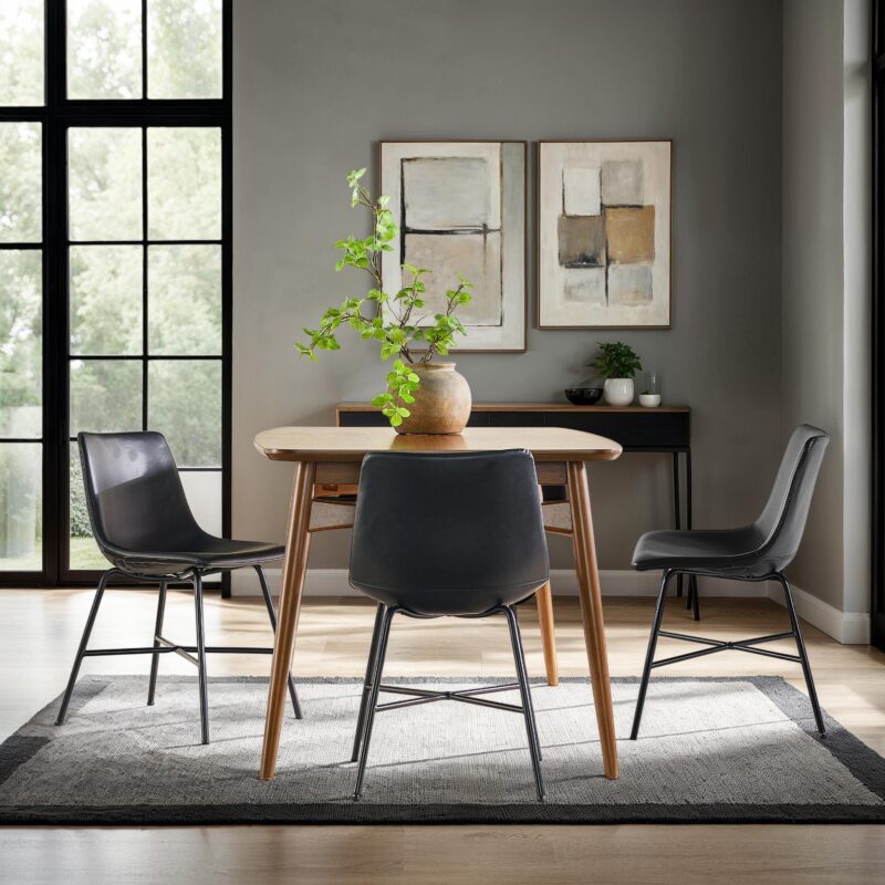 Xuma Urban Industrial Faux Leather Seating Collection (Dining Chair or Counter Stool), Set of 2 - Image 8