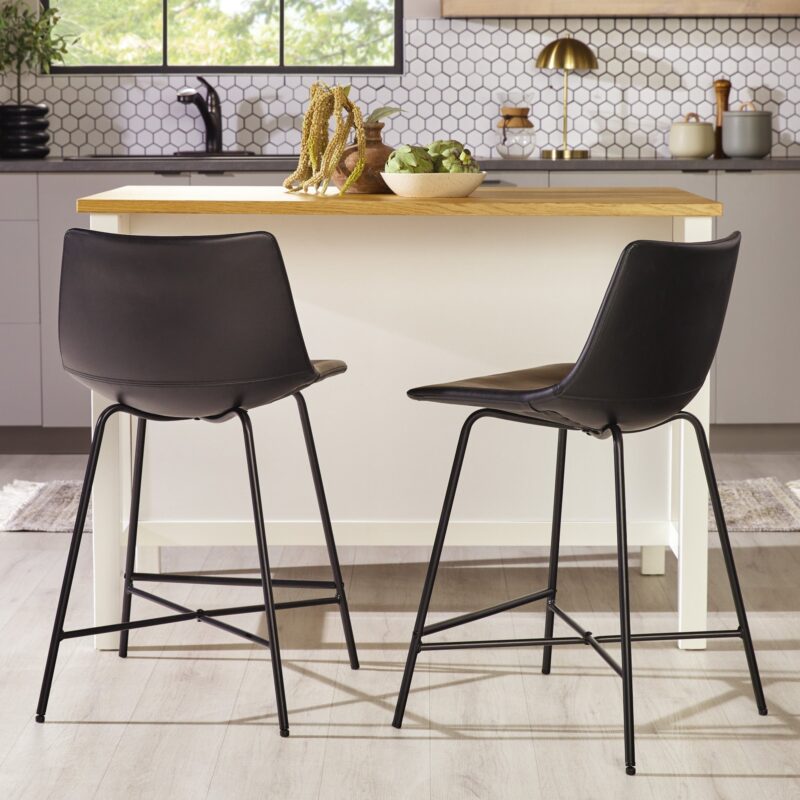 Xuma Urban Industrial Faux Leather Seating Collection (Dining Chair or Counter Stool), Set of 2 - Image 31