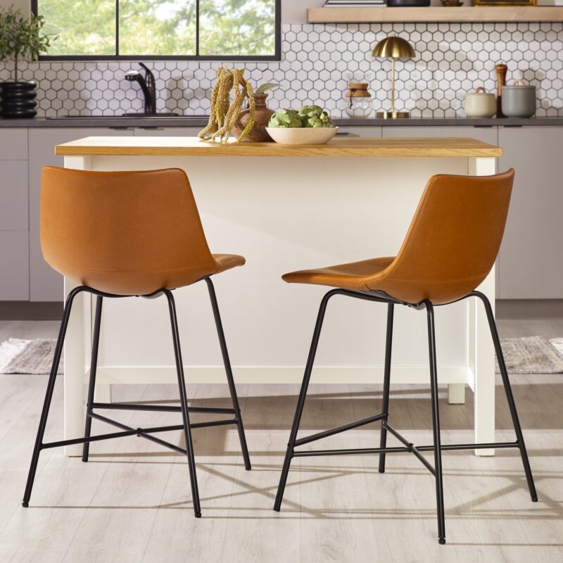 Xuma Urban Industrial Faux Leather Seating Collection (Dining Chair or Counter Stool), Set of 2 - Image 40