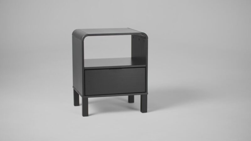 Elias Modern Curved-Frame Solid Wood Nightstand - Image 20