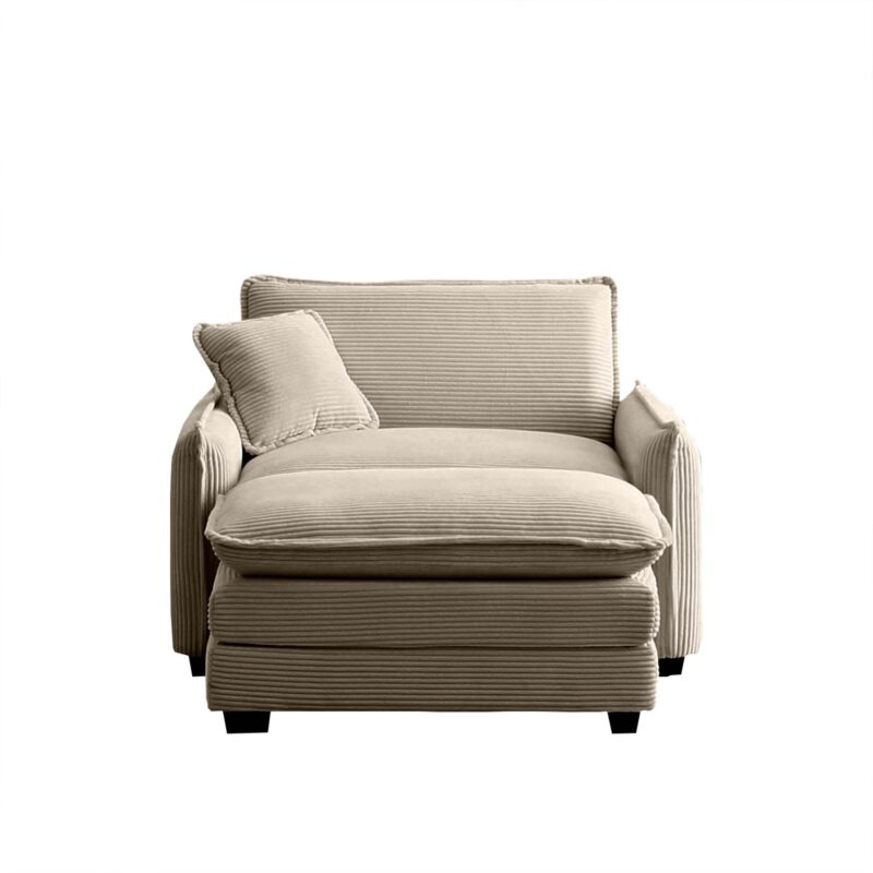 Walker Edison | Cloud Deep Sofa Chair With Ottoman - Image 5