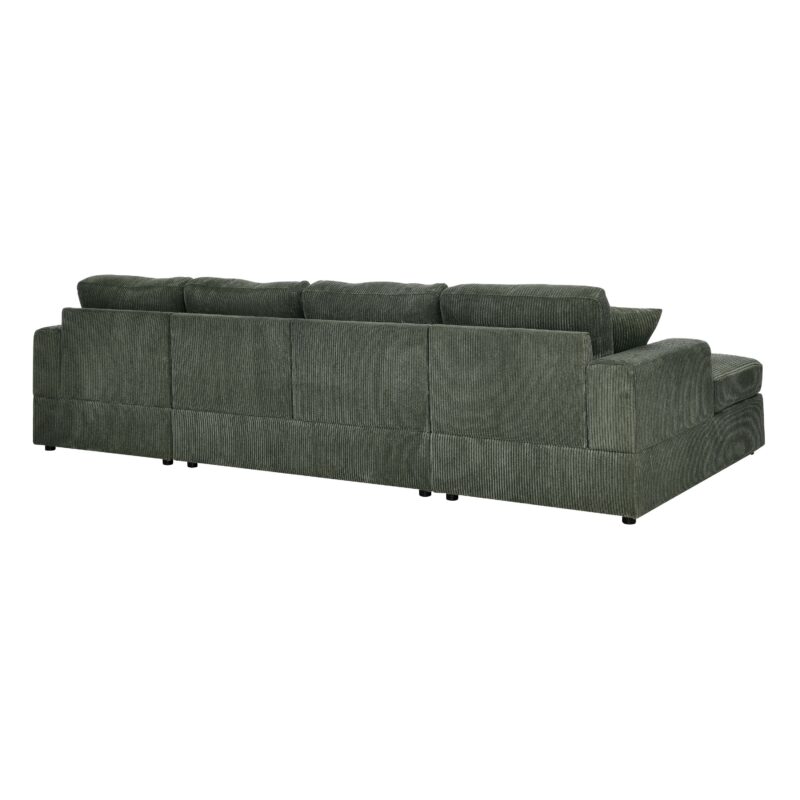 Walker Edison | Coastal Green Corduroy Double-Chaise Cloud Sectional Sofa - Image 5