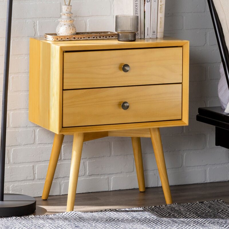 Mid-Century Solid Wood Nightstand Collection (1 or 2 Drawer) - Image 13