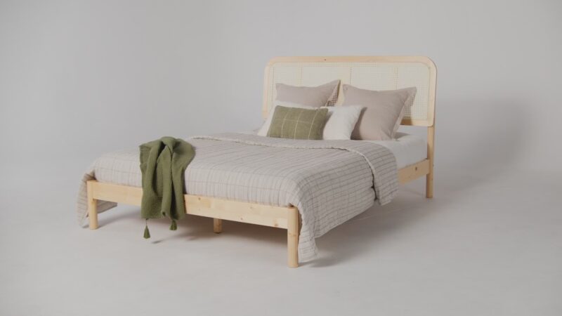Neru Boho Curved Rattan-Headboard Bed Collection (Queen or King) - Image 15