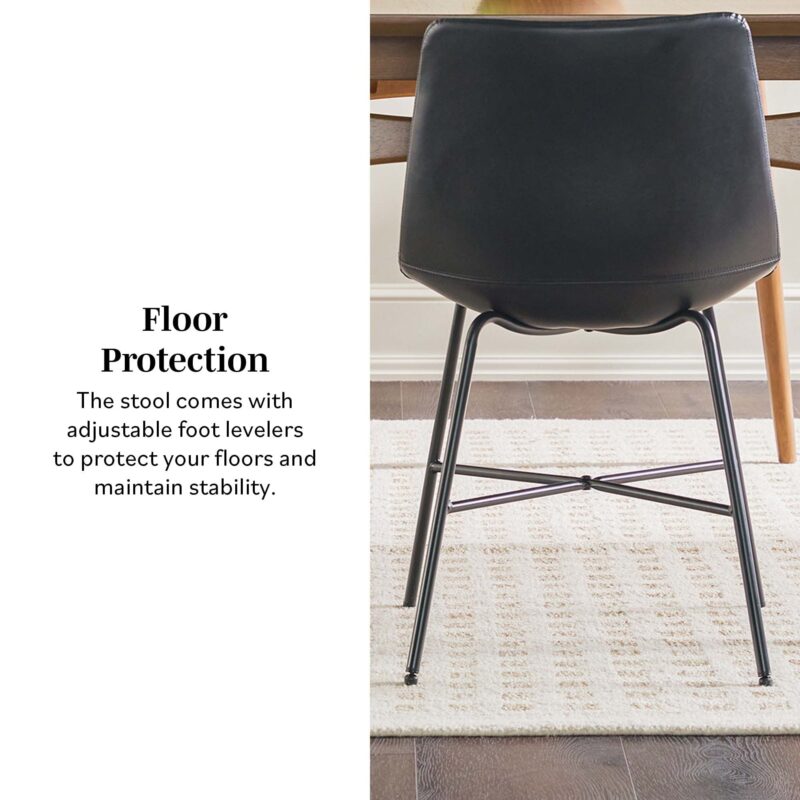 Xuma Urban Industrial Faux Leather Seating Collection (Dining Chair or Counter Stool), Set of 2 - Image 4