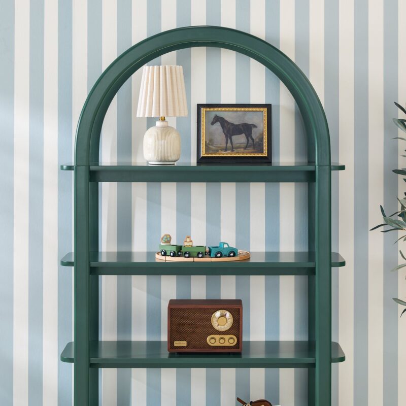 Zoey Modern Arched Wood Storage Bookcase - Image 10