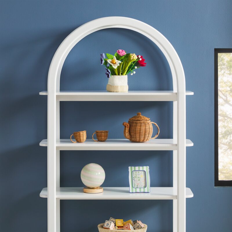 Zoey Modern Arched Wood Storage Bookcase - Image 23