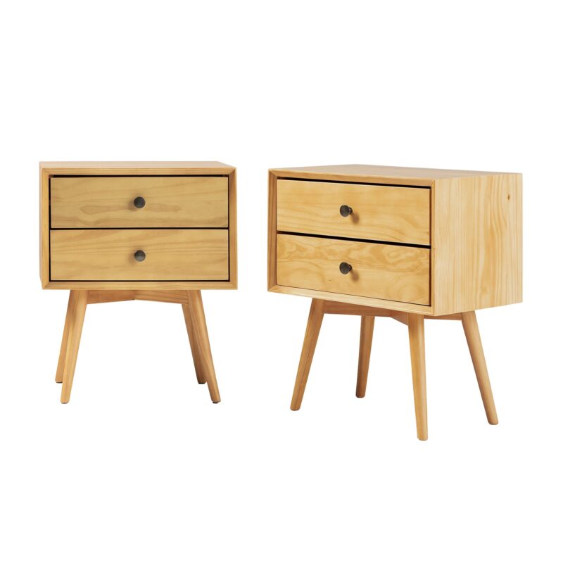 Mid-Century Solid Wood Nightstand Collection (1 or 2 Drawer) - Image 16