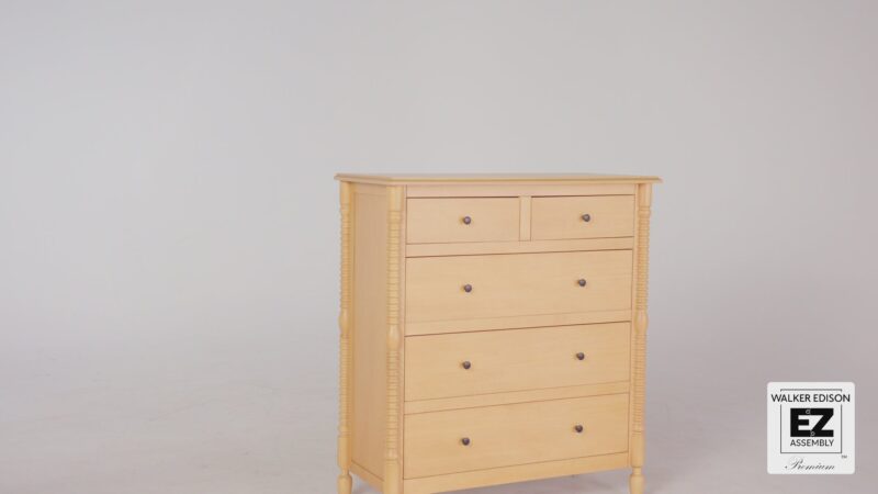 Traditional Vivienne 5-Drawer Easy Assembly Solid Wood Dresser - Image 18