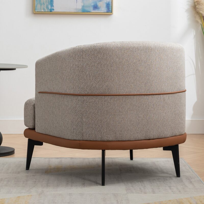 Walker Edison | Modern Two-tone Barrel Accent Chair - Image 4