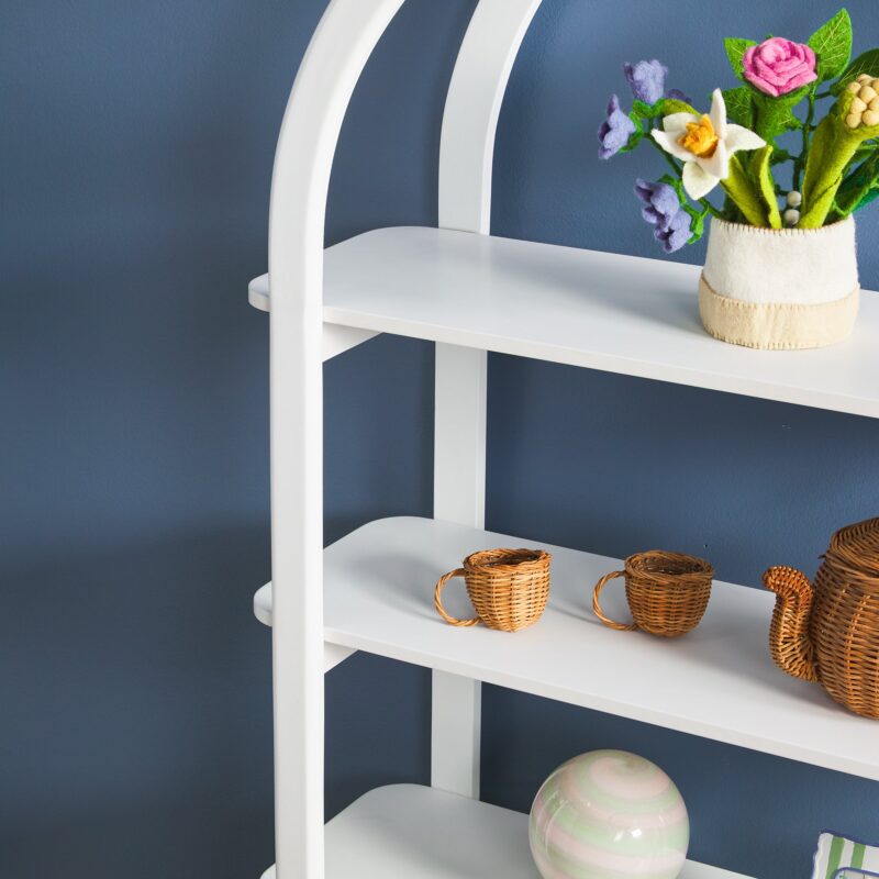 Zoey Modern Arched Wood Storage Bookcase - Image 27