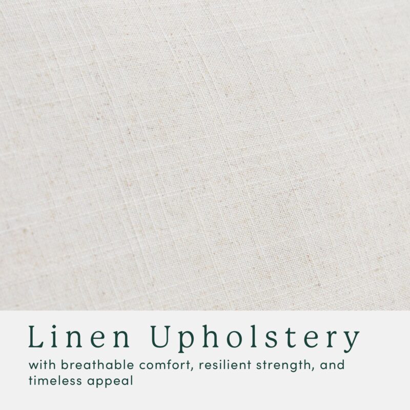 Nash Modern Farmhouse Easy Assembly Linen Large Ottoman - Image 5