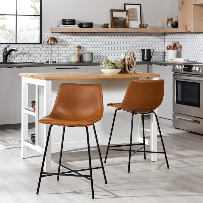 Xuma Urban Industrial Faux Leather Seating Collection (Dining Chair or Counter Stool), Set of 2 - Image 39