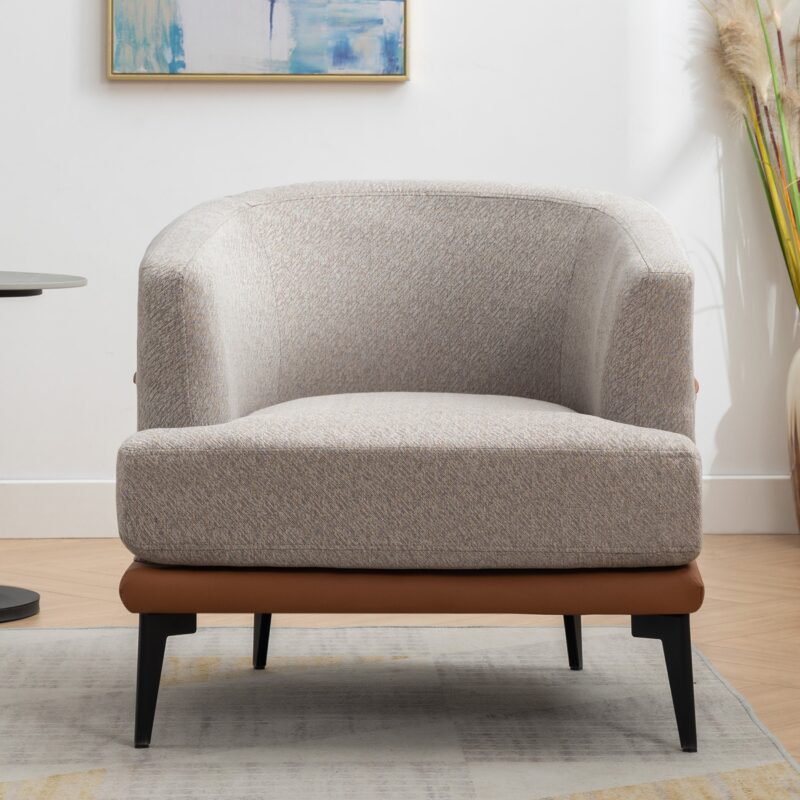 Walker Edison | Modern Two-tone Barrel Accent Chair - Image 3