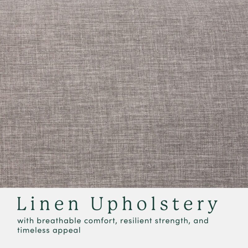 Nash Modern Farmhouse Easy Assembly Linen Large Ottoman - Image 14