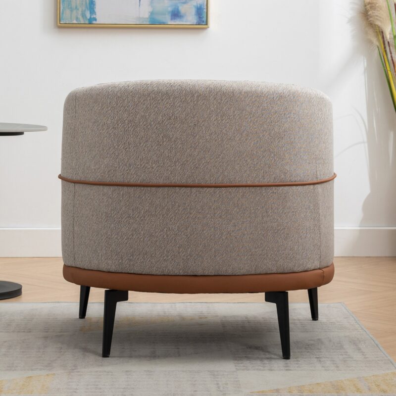 Walker Edison | Modern Two-tone Barrel Accent Chair - Image 5