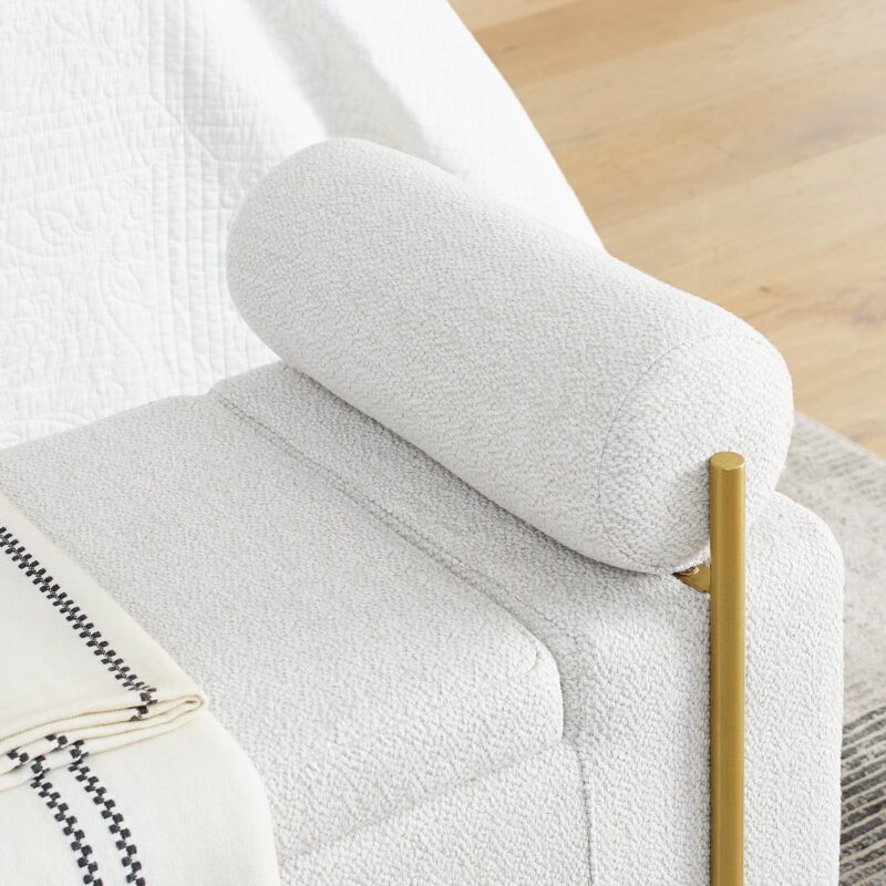 Walker Edison | Minimalist Upholstered Linen Storage Bench - Image 12