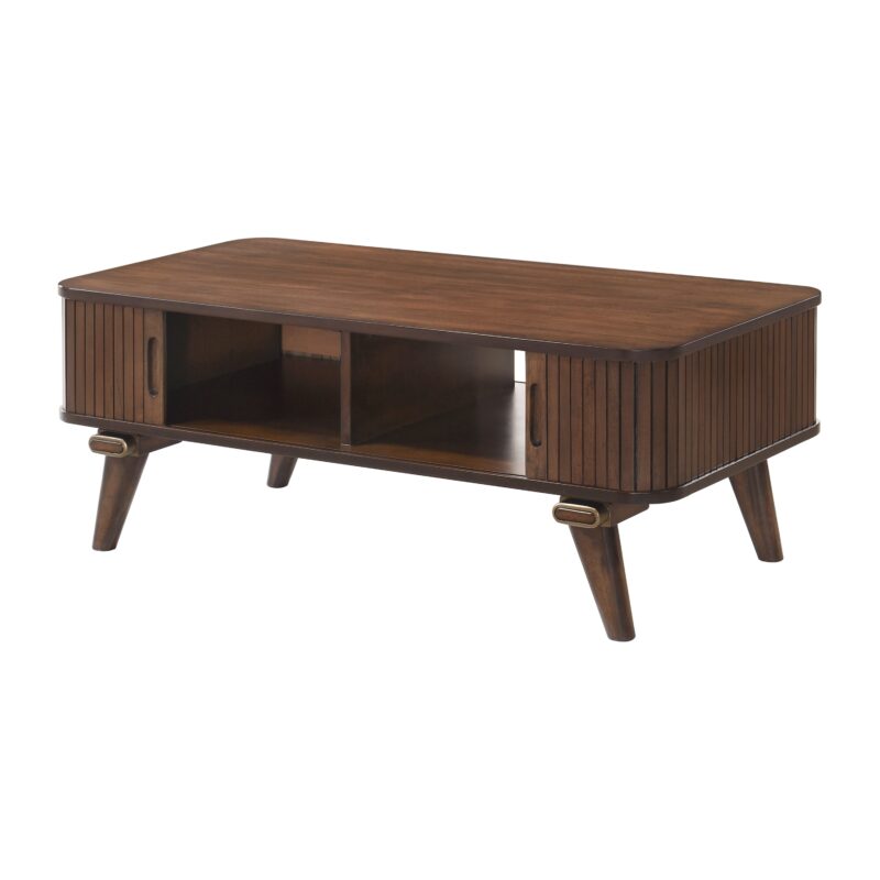 Walker Edison | Minimalist Reeded Storage Coffee Table - Image 7