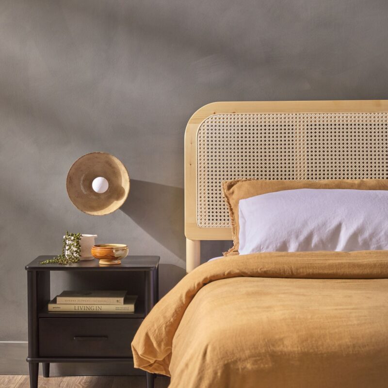 Neru Boho Curved Rattan-Headboard Bed Collection (Queen or King) - Image 24