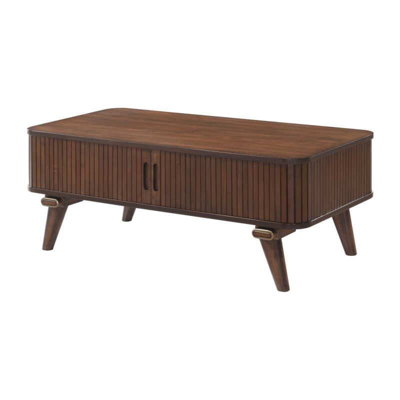 Walker Edison | Minimalist Reeded Storage Coffee Table - Image 3
