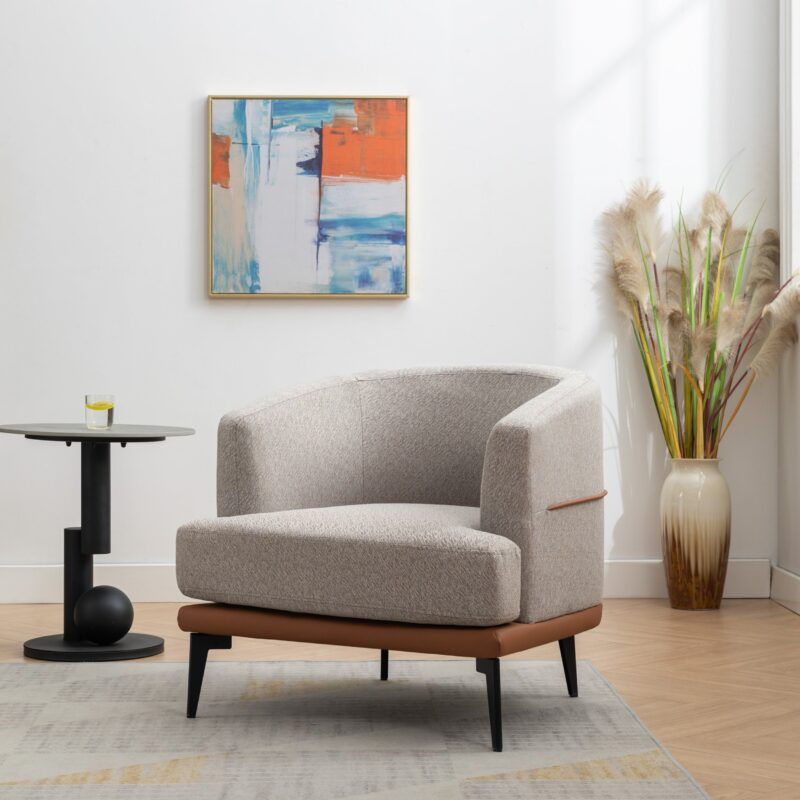Walker Edison | Modern Two-tone Barrel Accent Chair - Image 6