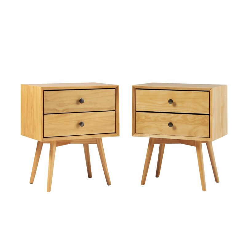 Mid-Century Solid Wood Nightstand Collection (1 or 2 Drawer) - Image 14