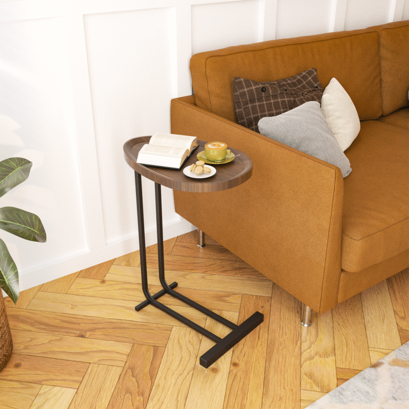 Walker Edison | C Shape End Table for Sofa and Bedside - Image 3