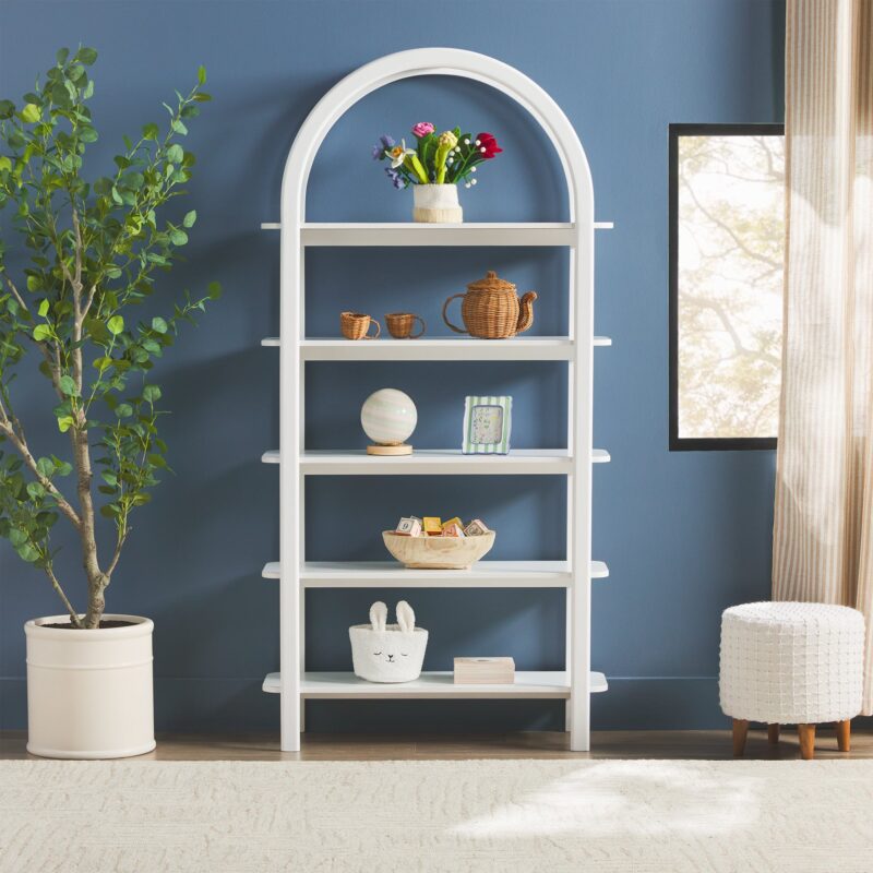 Zoey Modern Arched Wood Storage Bookcase - Image 19